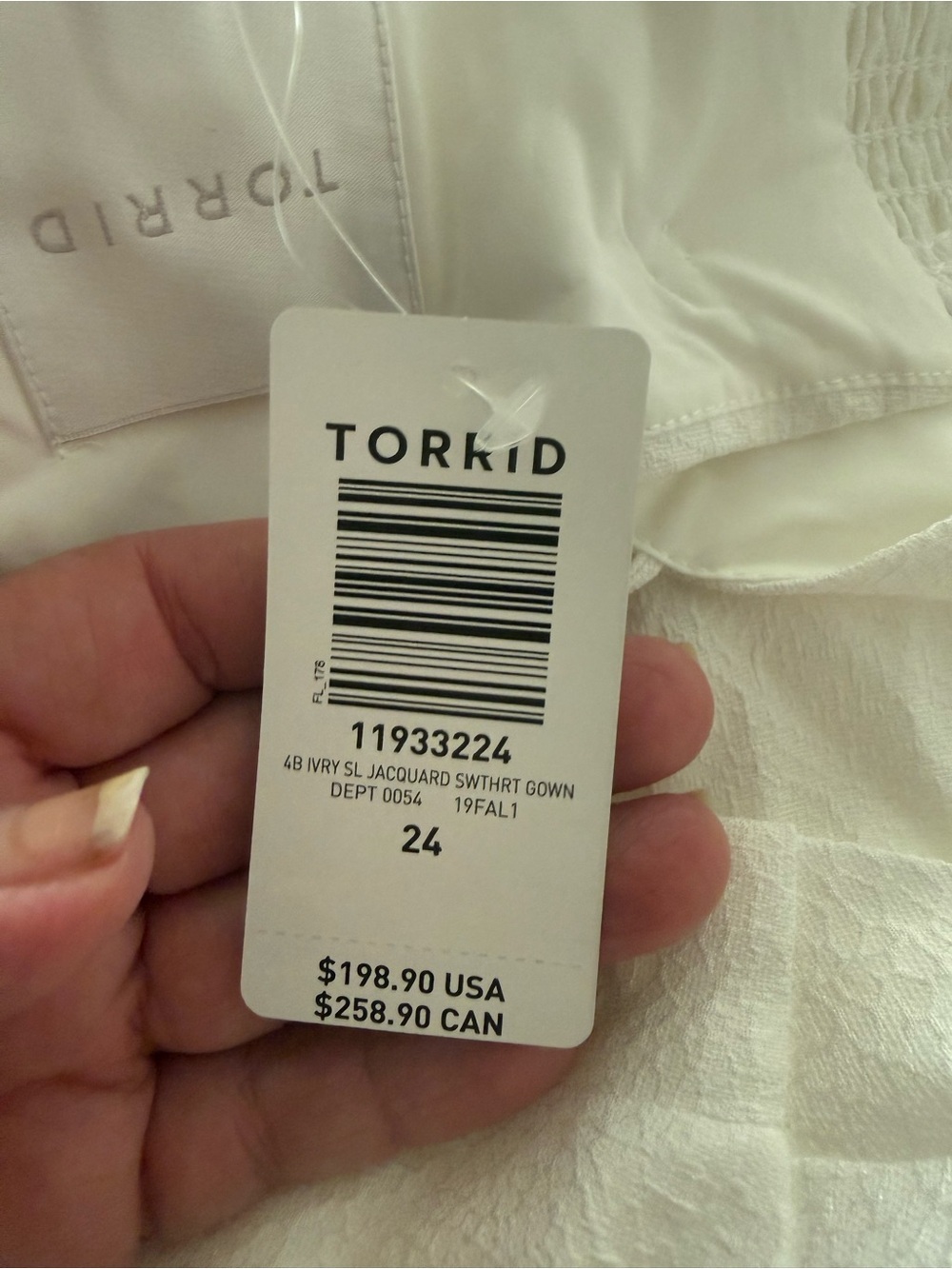 torrid Ivory Jacquard Shirtdress Gown